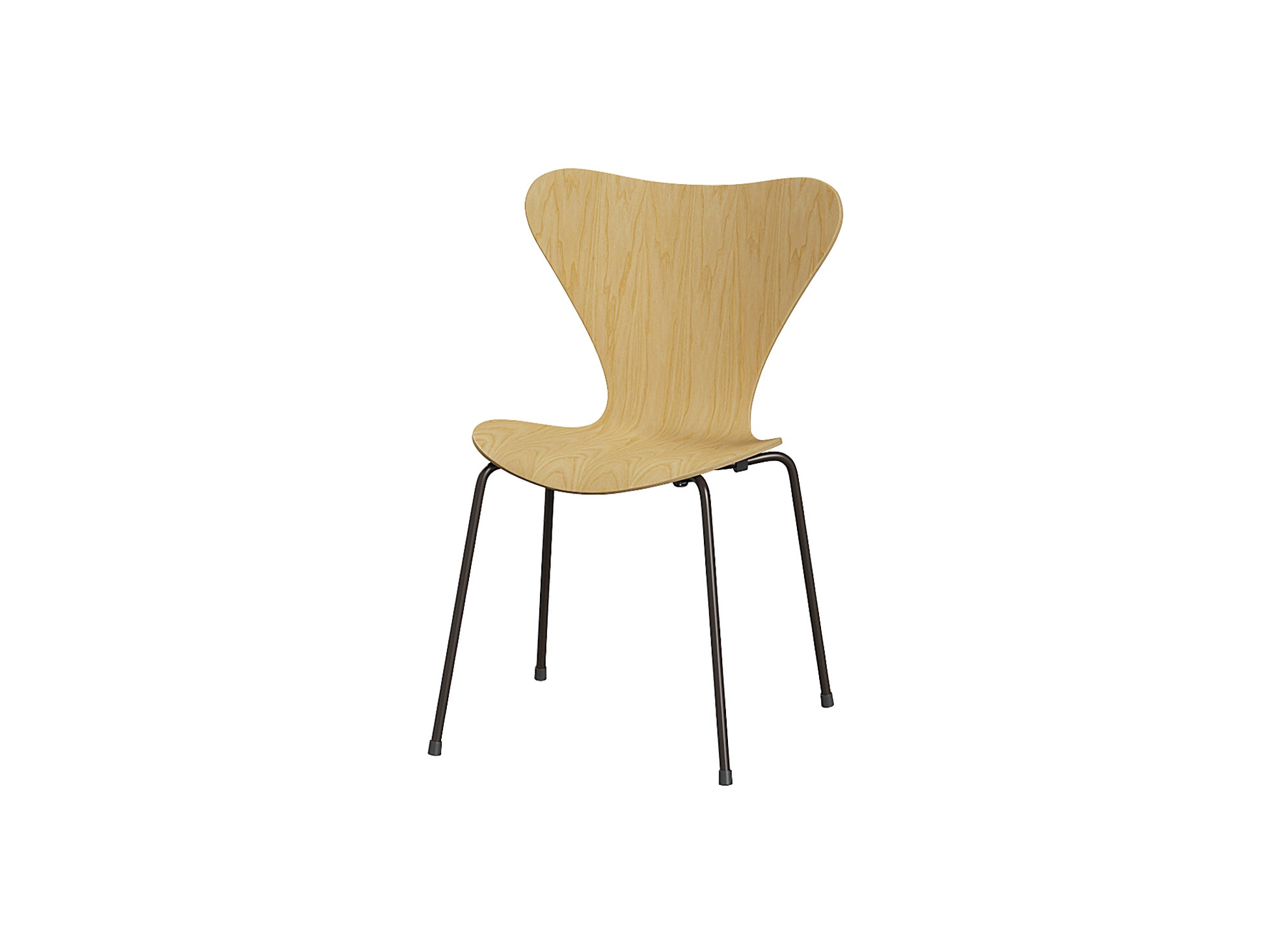 Series 7 Dining Chair (Clear Lacquered Wood) by Fritz Hanse - Ash / Brown Bronze Steel
