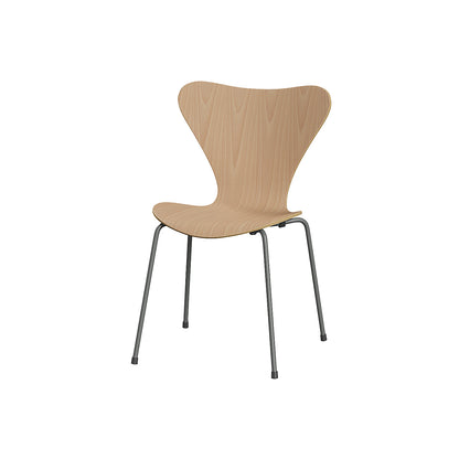 Series 7 Dining Chair (Clear Lacquered Wood) by Fritz Hanse - Beech / Silver Grey Steel