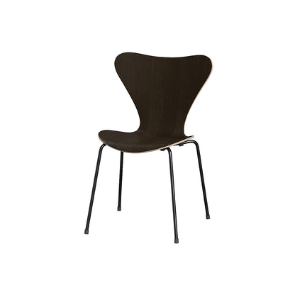 Series 7 Dining Chair (Clear Lacquered Wood) by Fritz Hanse - Dark Stained Oak / Black Steel