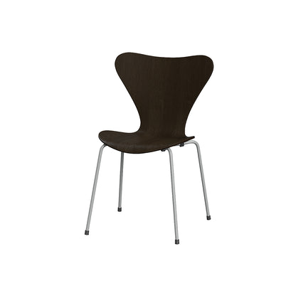 Series 7 Dining Chair (Clear Lacquered Wood) by Fritz Hanse - Full Dark Stained Oak / Nine Grey Steel