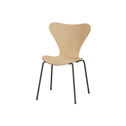 Series 7 Dining Chair (Clear Lacquered Wood) by Fritz Hanse - Maple / Brown Bronze Steel