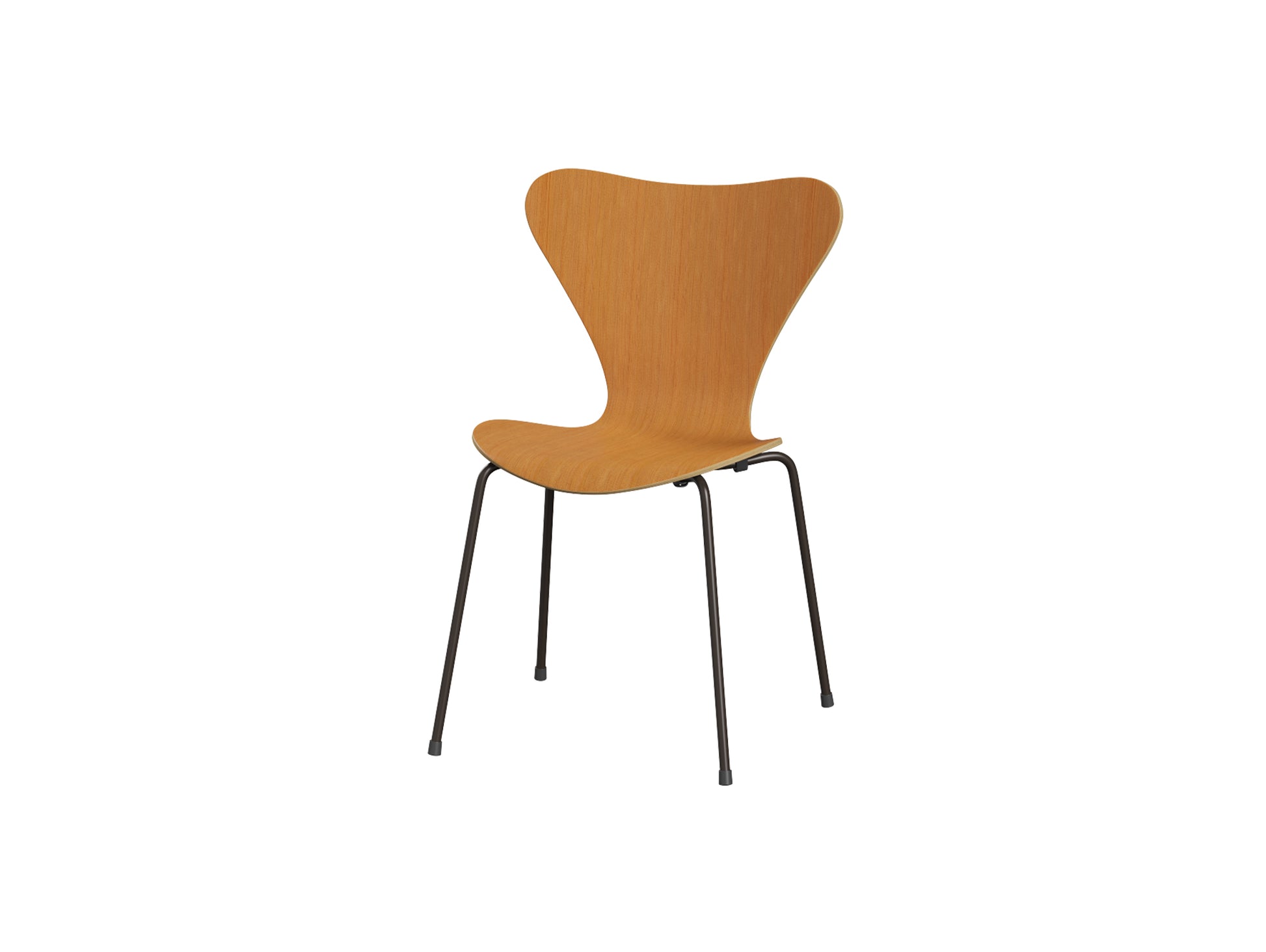 Series 7 Dining Chair (Clear Lacquered Wood) by Fritz Hanse - Oregon Pine / Brown Bronze Steel