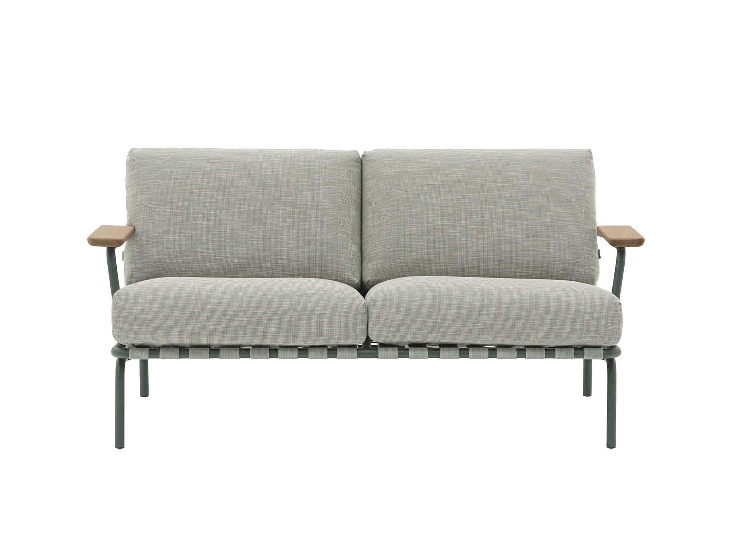 Settle 2-Seater Sofa by Muuto - Dark Green Frame / Ribbed Weave 02