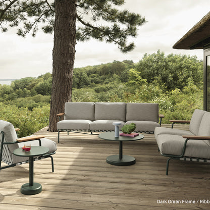 Settle 3-Seater Sofa by Muuto / Dark Green Frame / Ribbed Weave 02