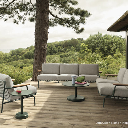 Settle 2-Seater Sofa by Muuto - Dark Green Frame / Ribbed Weave 02