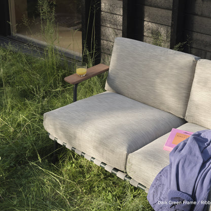 Settle 3-Seater Sofa by Muuto / Dark Green Frame / Ribbed Weave 02