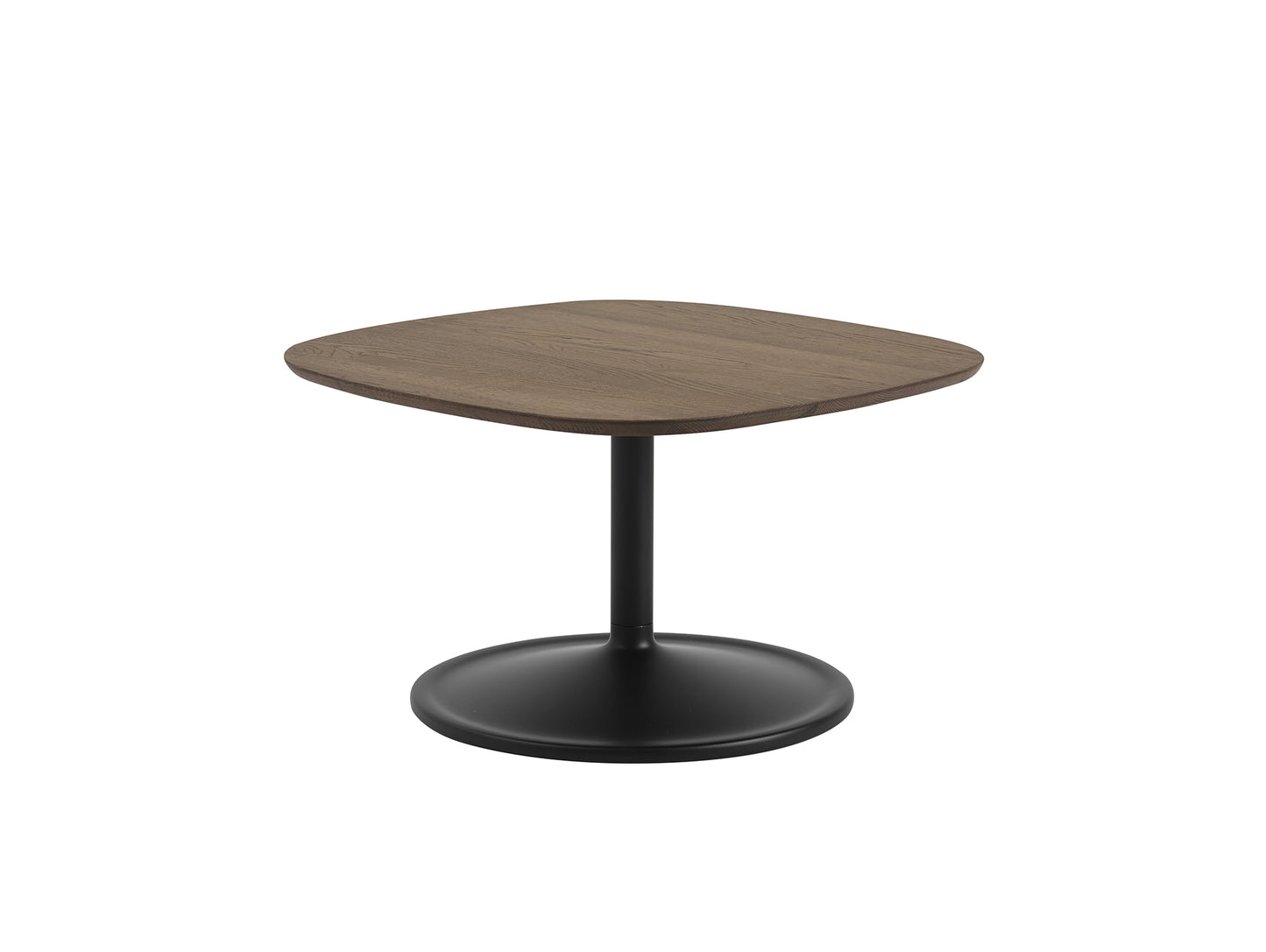 Soft Coffee Table by Muuto - 70x70 /Solid Smoked Oak Top / Black Aluminium Base