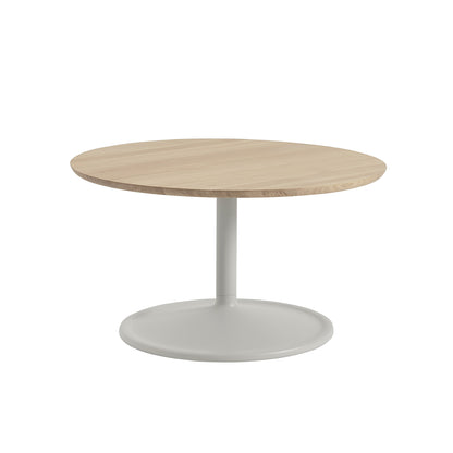 Soft Coffee Table by Muuto - D75/H42/ Solid Oiled Oak Top / Grey Aluminium Base