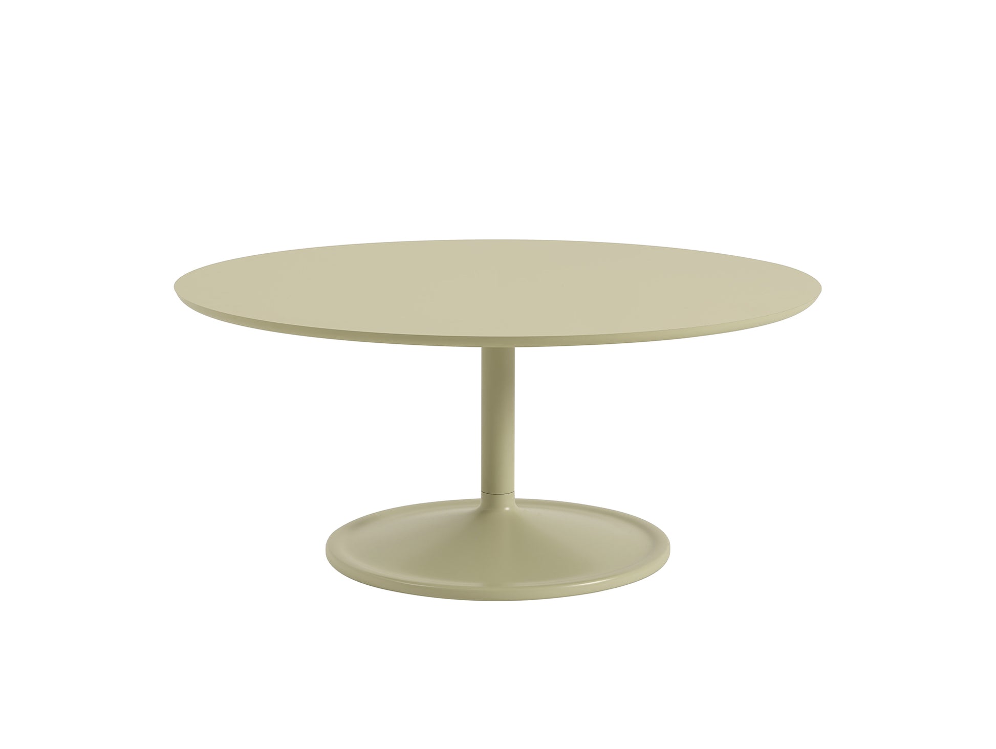 Soft Coffee Table by Muuto - D95/H42/ Beige Green Laminate Top / Beige Green Aluminium Base