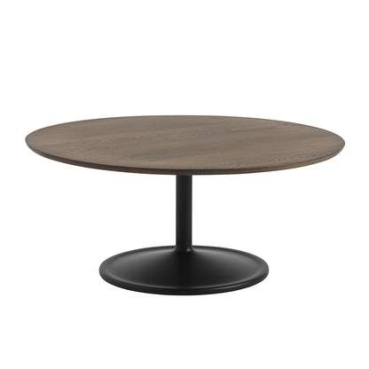 Soft Coffee Table by Muuto - D95/H42/Solid Smoked Oak Top / Black Aluminium Base