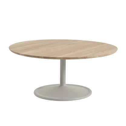 Soft Coffee Table by Muuto - D95/H42/ Solid Oiled Oak Top / Grey Aluminium Base