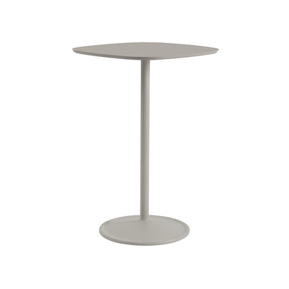 Soft Cafe Table by Muuto - Square (70x70 cm) / Height: 105 cm / Grey Linoleum Top / Grey Aluminium Base