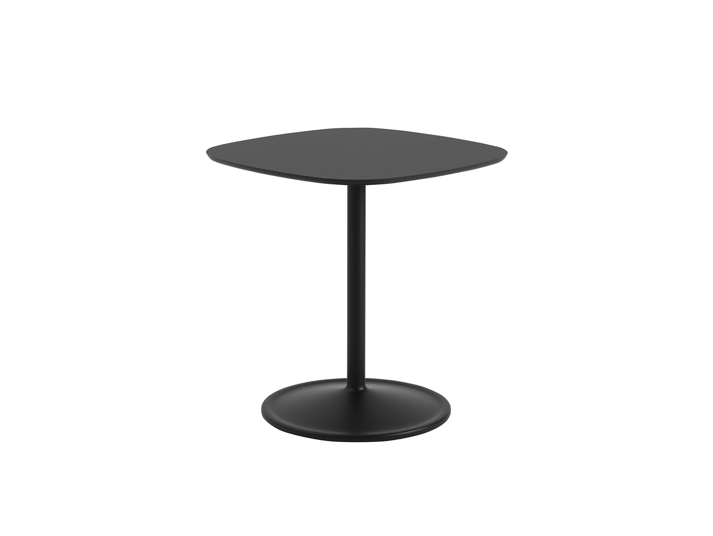 Soft Cafe Table by Muuto - Square (70x70 cm) / Height: 73 cm / Black Nanolaminate Top / Black Aluminium Base