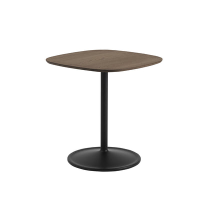 Soft Cafe Table by Muuto - Square (70x70 cm) / Height: 73 cm / Solid Dark Oiled Oak Top / Black Aluminium Base