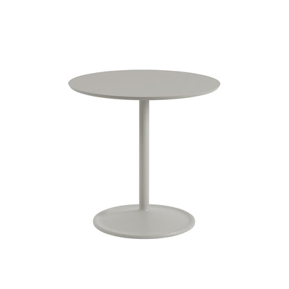 Soft Cafe Table by Muuto - Round (Diameter: 75 cm) / Height: 73 cm / Grey Linoleum Top / Grey Aluminium Base