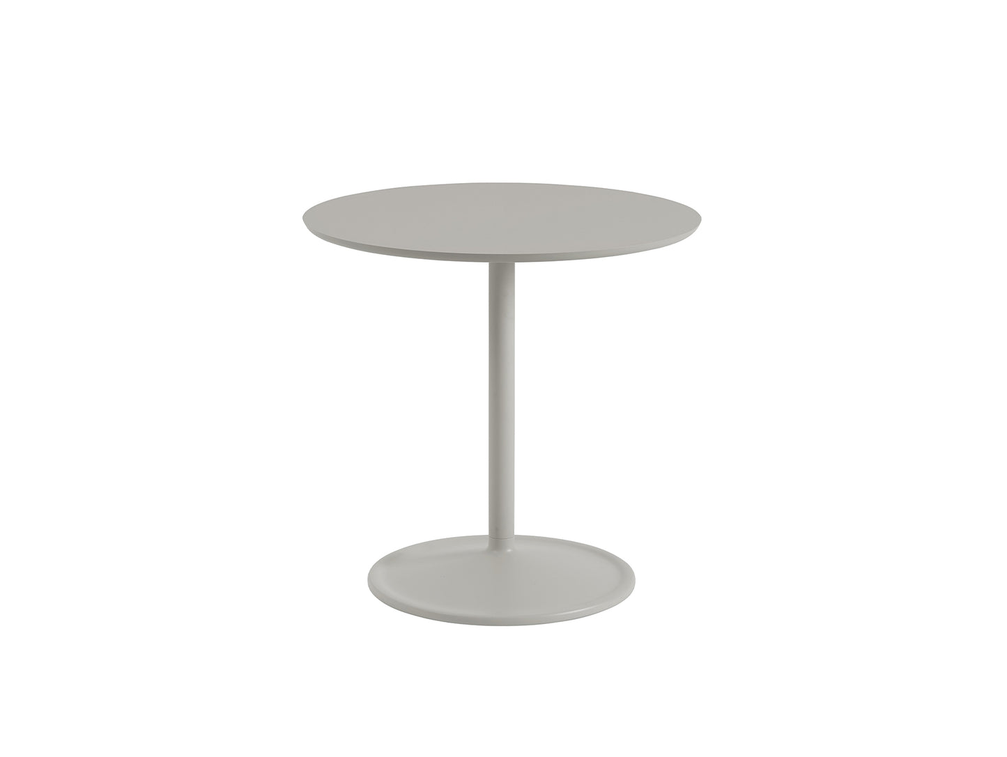 Soft Cafe Table by Muuto - Round (Diameter: 75 cm) / Height: 73 cm / Grey Linoleum Top / Grey Aluminium Base