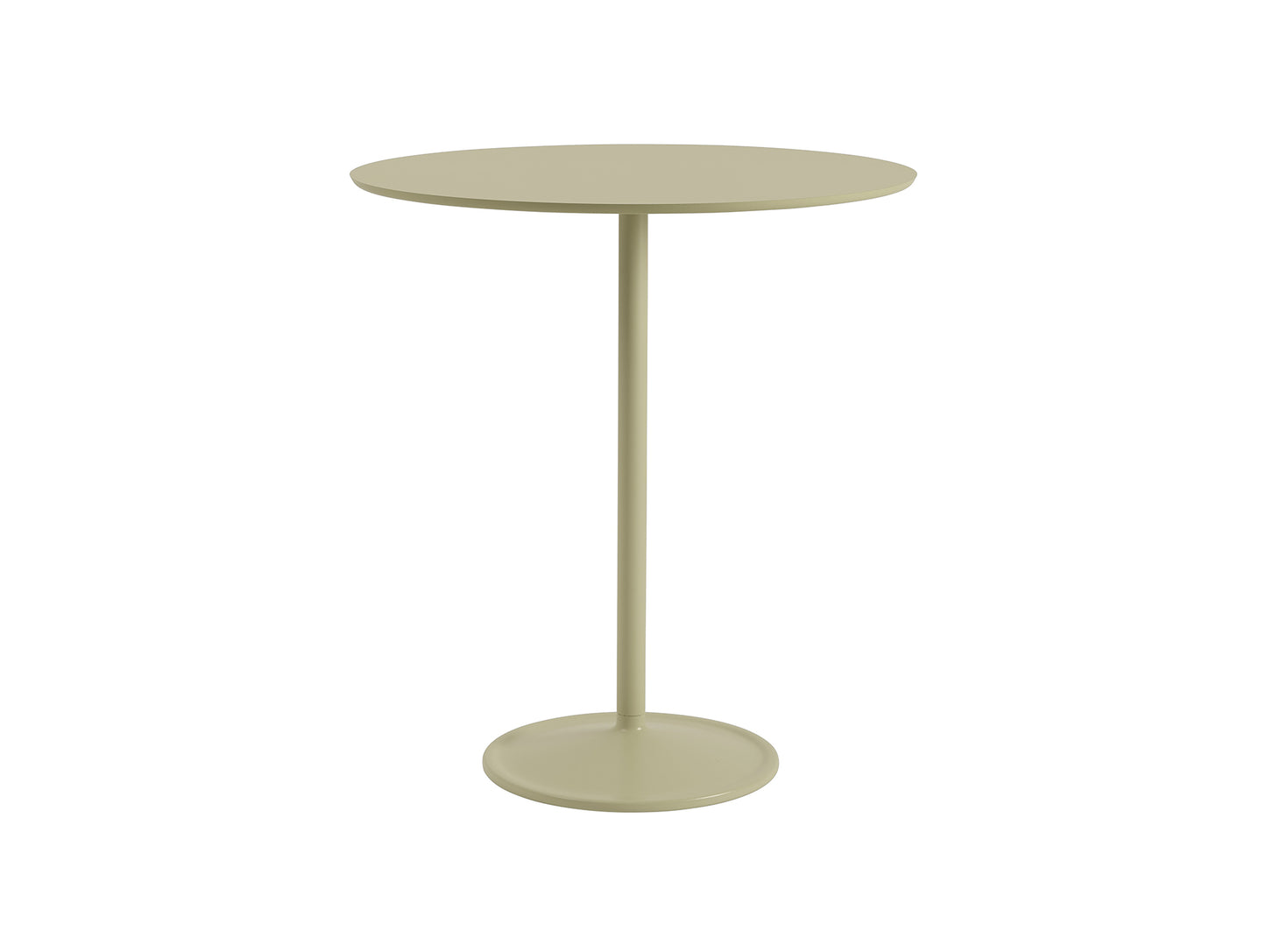 Soft Dining Table by Muuto -  D95 H105 / Beige Green Laminate Top / Beige Green Aluminium Base