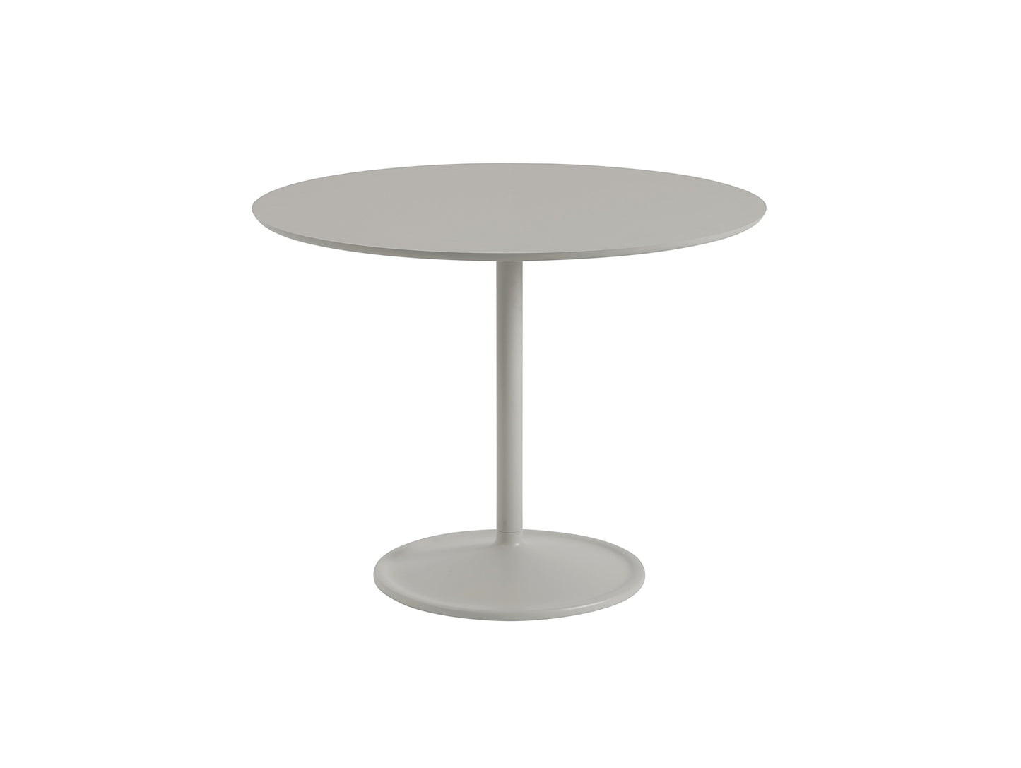 Soft Dining Table by Muuto -  D95 H73 / Grey Linoleum Top / Grey Aluminium Base