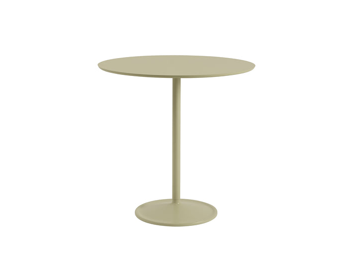 Soft Dining Table by Muuto -  D95 H95 / Beige Green Laminate Top / Beige Green Aluminium Base