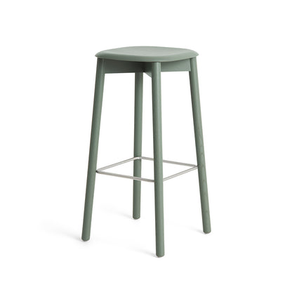 Soft Edge 82 Stool by HAY - H75 / Dusty Green Lacquered Oak Base / Dusty Green Oak Seat