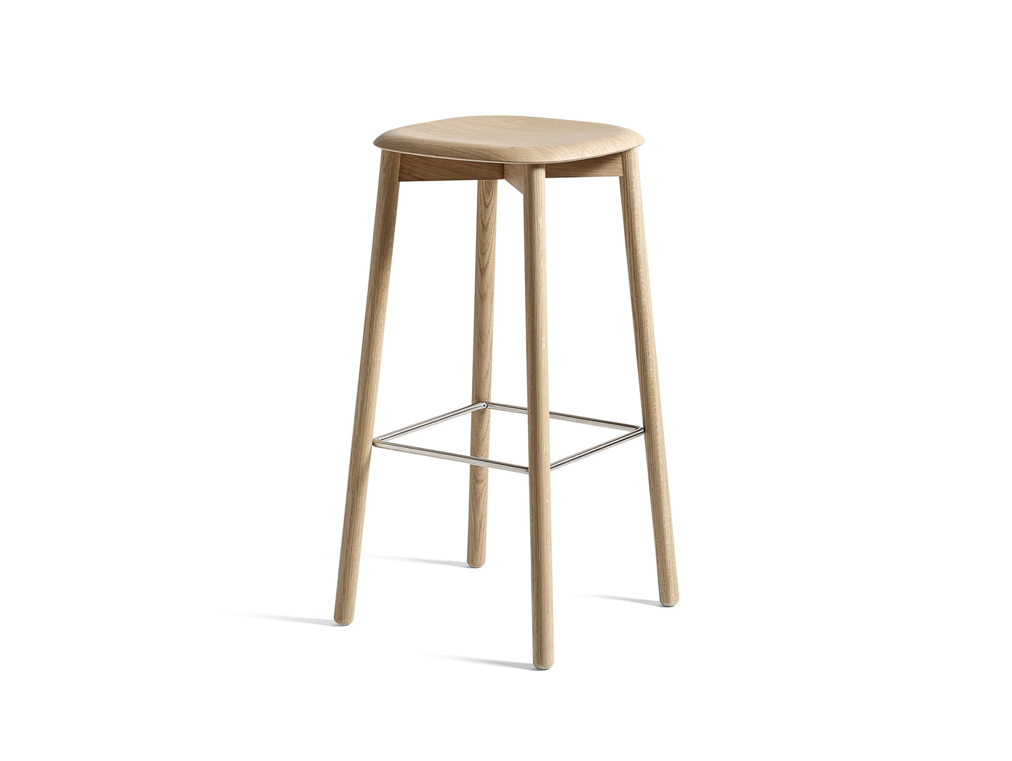 Soft Edge 82 Stool by HAY - H75 / Lacquered Oak Base / Lacquered Oak Seat