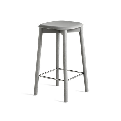 Soft Edge 82 Stool by HAY - H65 / Soft Grey Lacquered Oak Base / Soft Grey Oak Seat