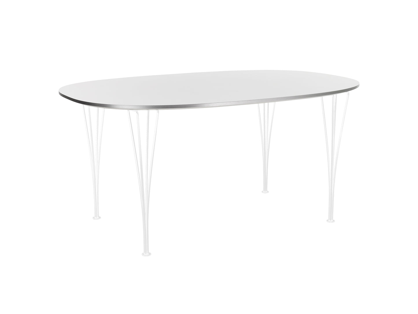 Superellipse Dining Table by Fritz Hansen - B613 / White Laminate Tabletop / White Steel Base