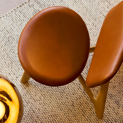 Slab Lounge Chair by Tom Dixon - Natural Oak / Leather Cognac