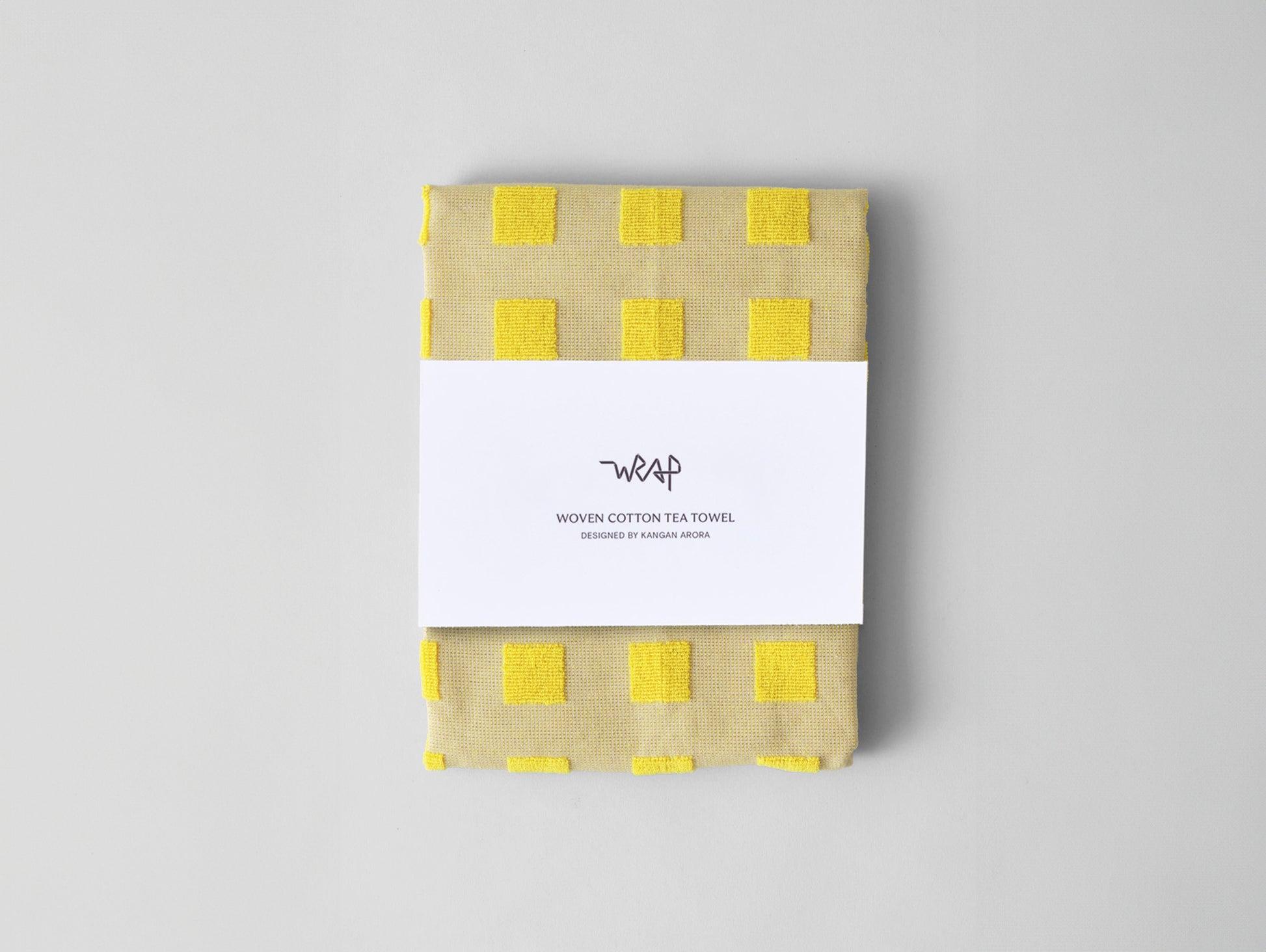 Squares Yellow/Oat Tea Towel by Wrap