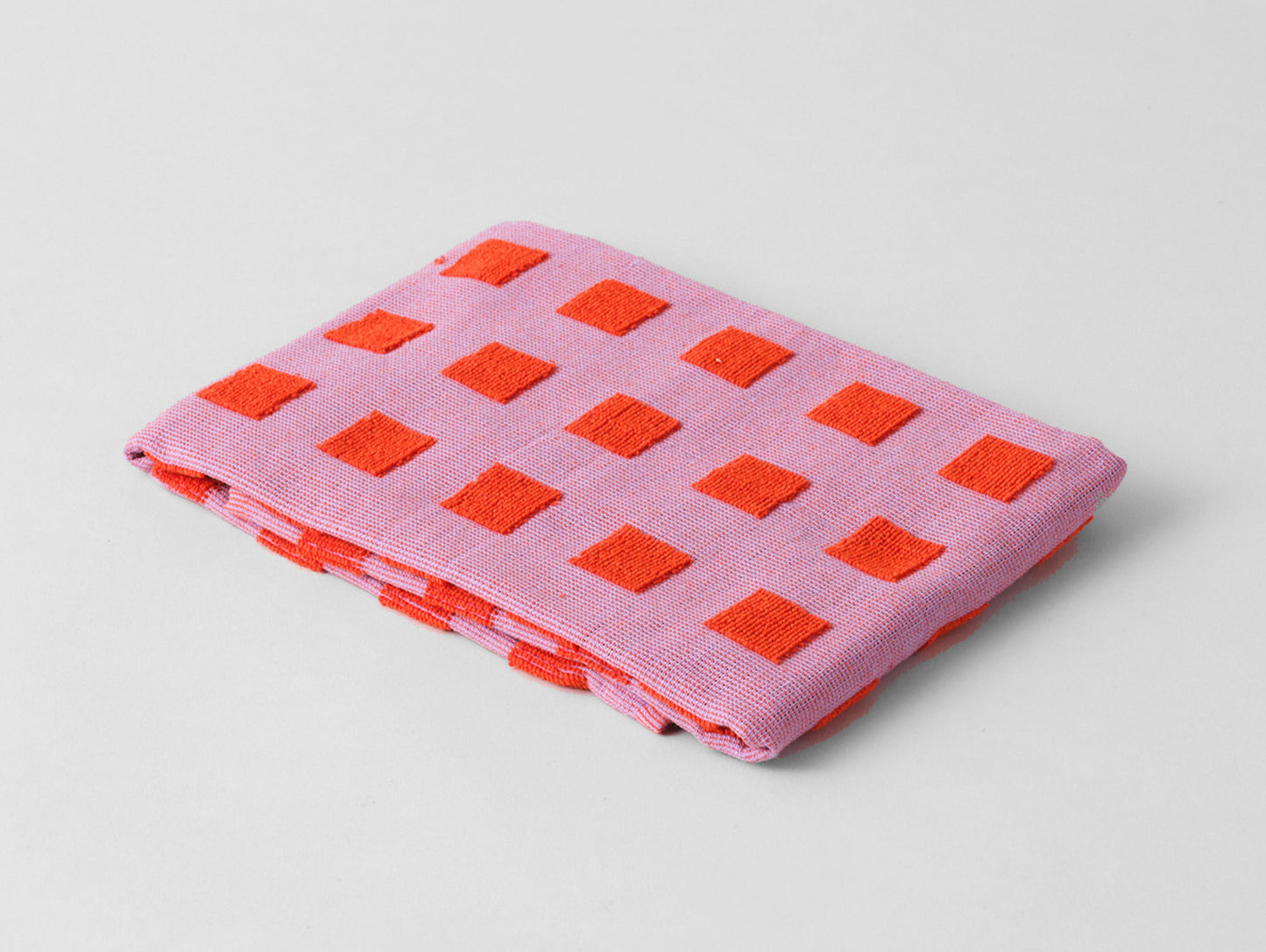 Squares Lilac/Warm Red Tea Towel by Wrap