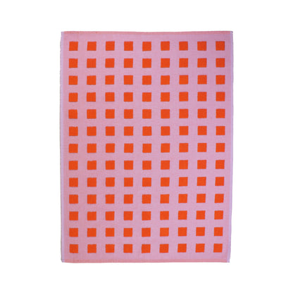 Squares Lilac/Warm Red Tea Towel by Wrap