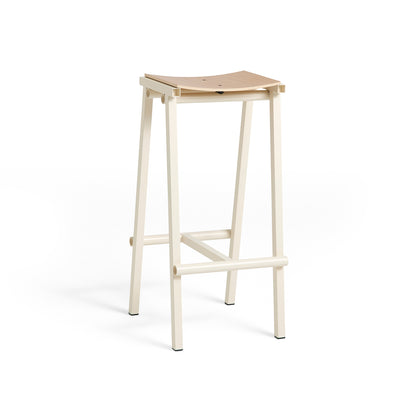 Taburete 8 Bar Stool by HAY - High / Lacquered Oak Seat / Eggshell Base