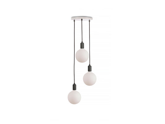 Triple Pendant with Sphere IV by Tala / White Canopy / Graphite Grip with Graphite Pendants