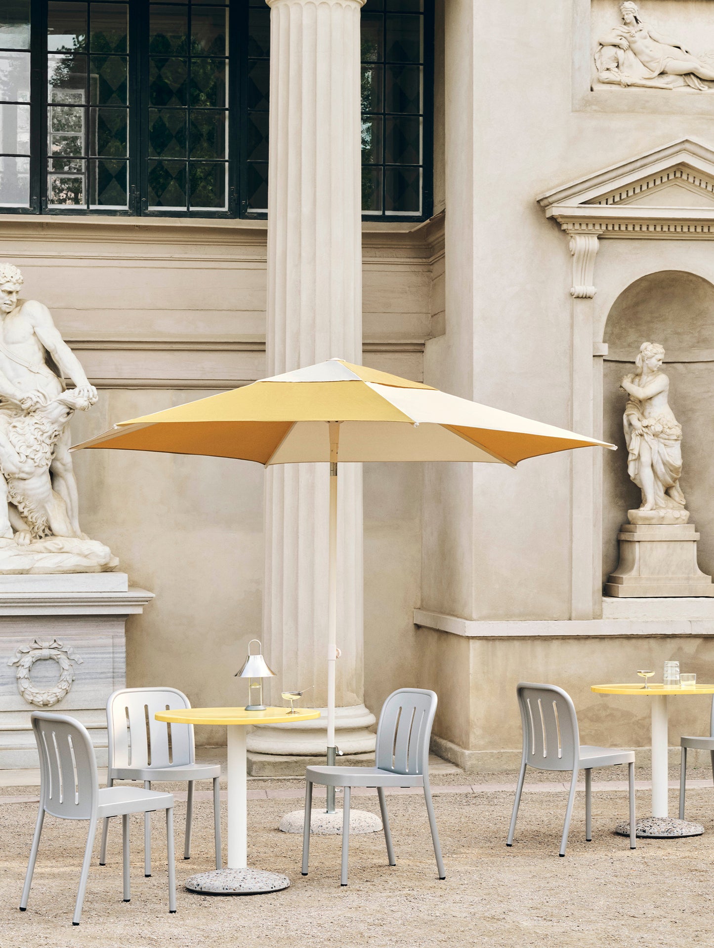 Terrazza Parasol by HAY - Hexagon / Off White and Ochre