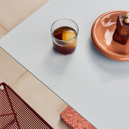 Terrazzo Table by HAY - Square Top (60 x 60 cm) / Sky Grey / Red Terrazzo
