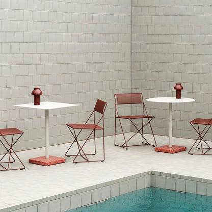 X-Line Chair Outdoor by HAY – Iron Red Powder-Coated Steel Frame / Iron Red Seat and Back