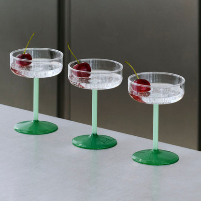 Tint Coupe Glass by HAY - Clear, Jade Light Green and Jade Dark Green