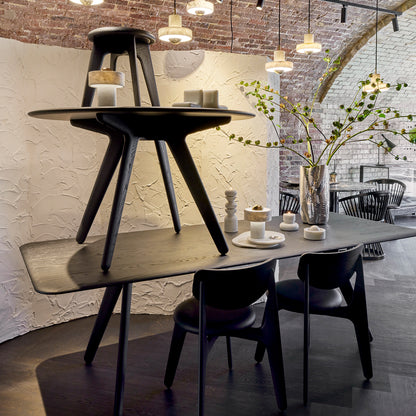 Slab Stool by Tom Dixon - Black Lacquered Oak