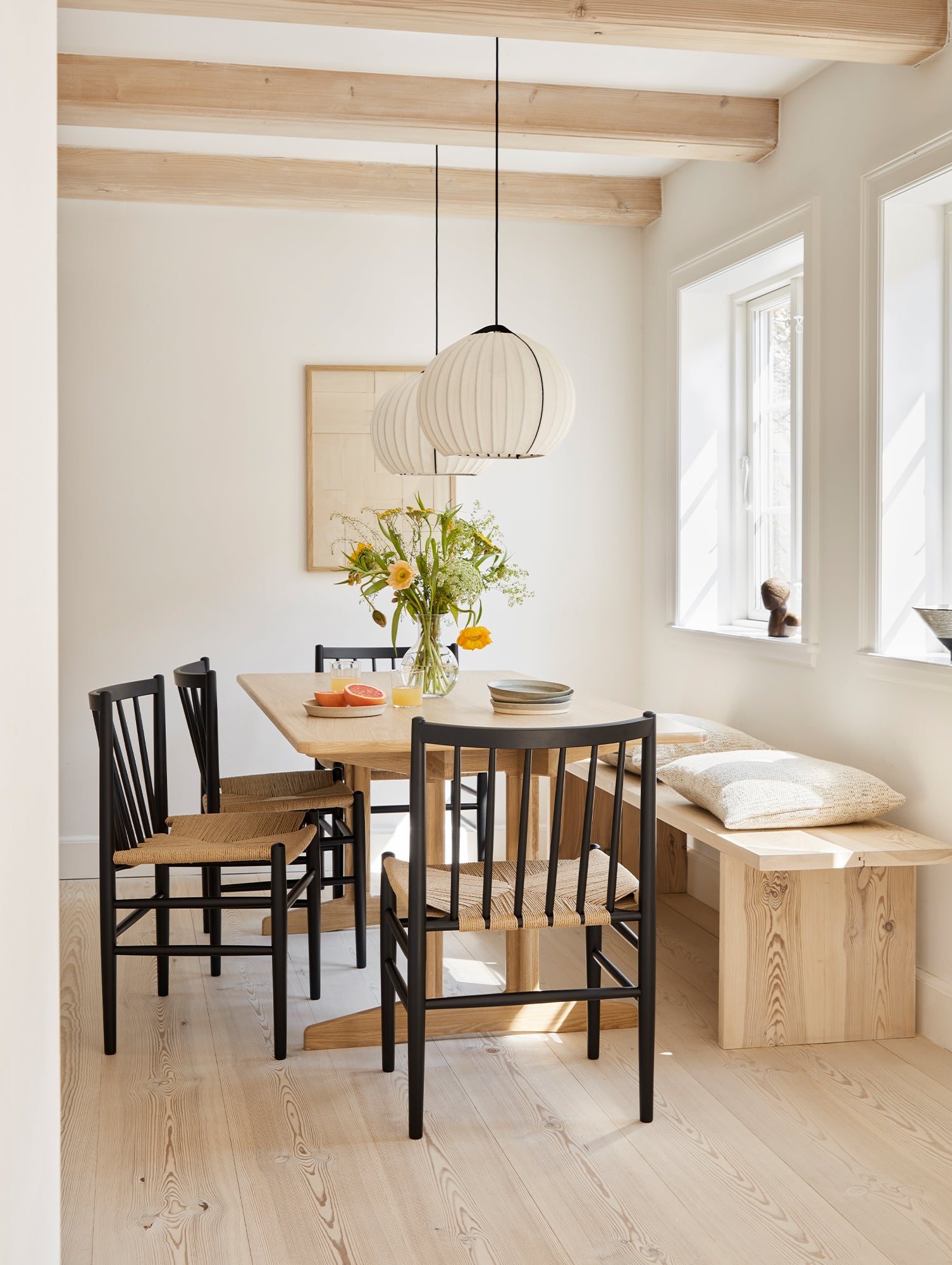 J80 Chair by FDB Mobler - Black Painted Oak