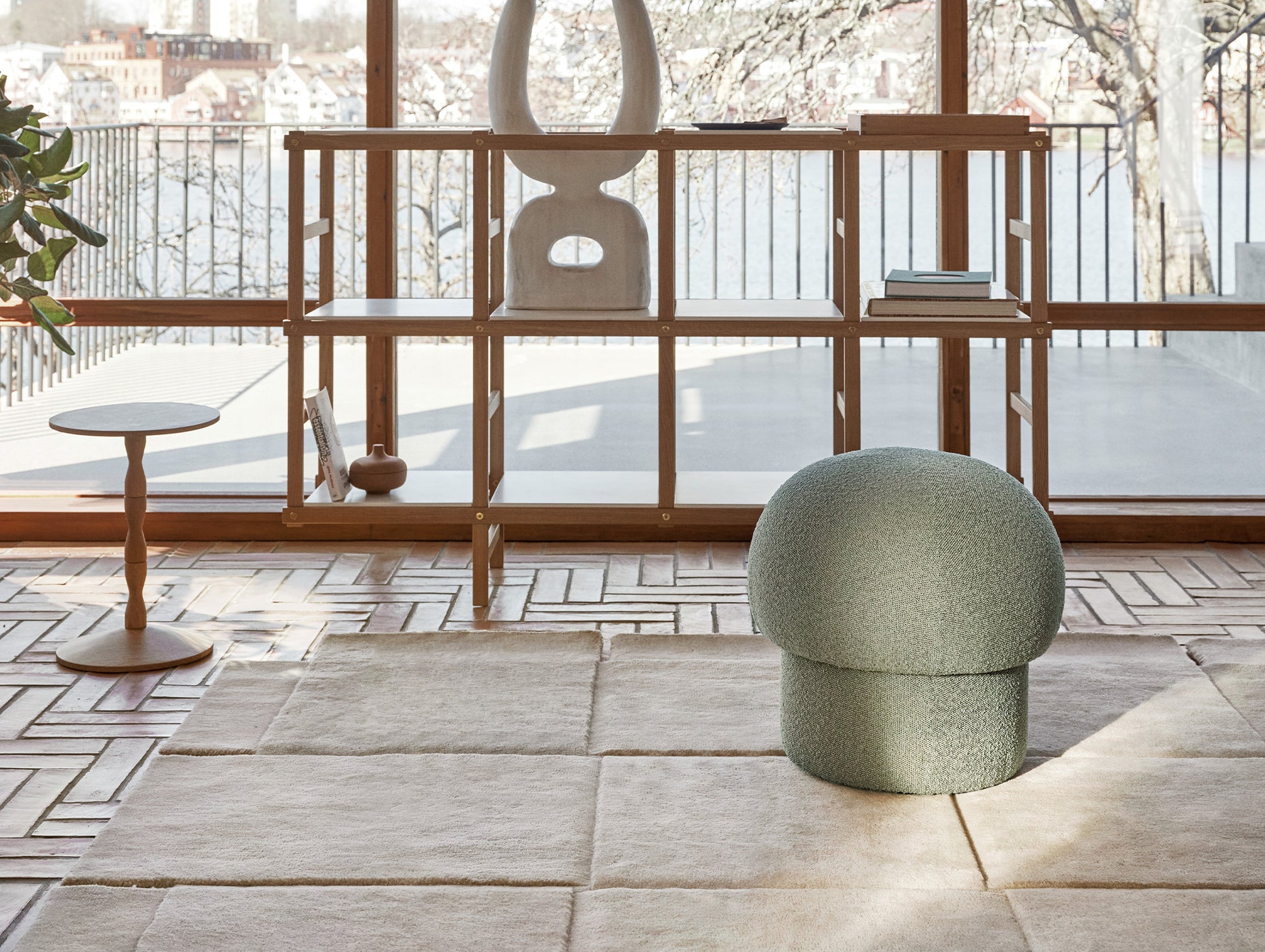 Uno Pouf by Design House Stockholm - D 50cm / Green