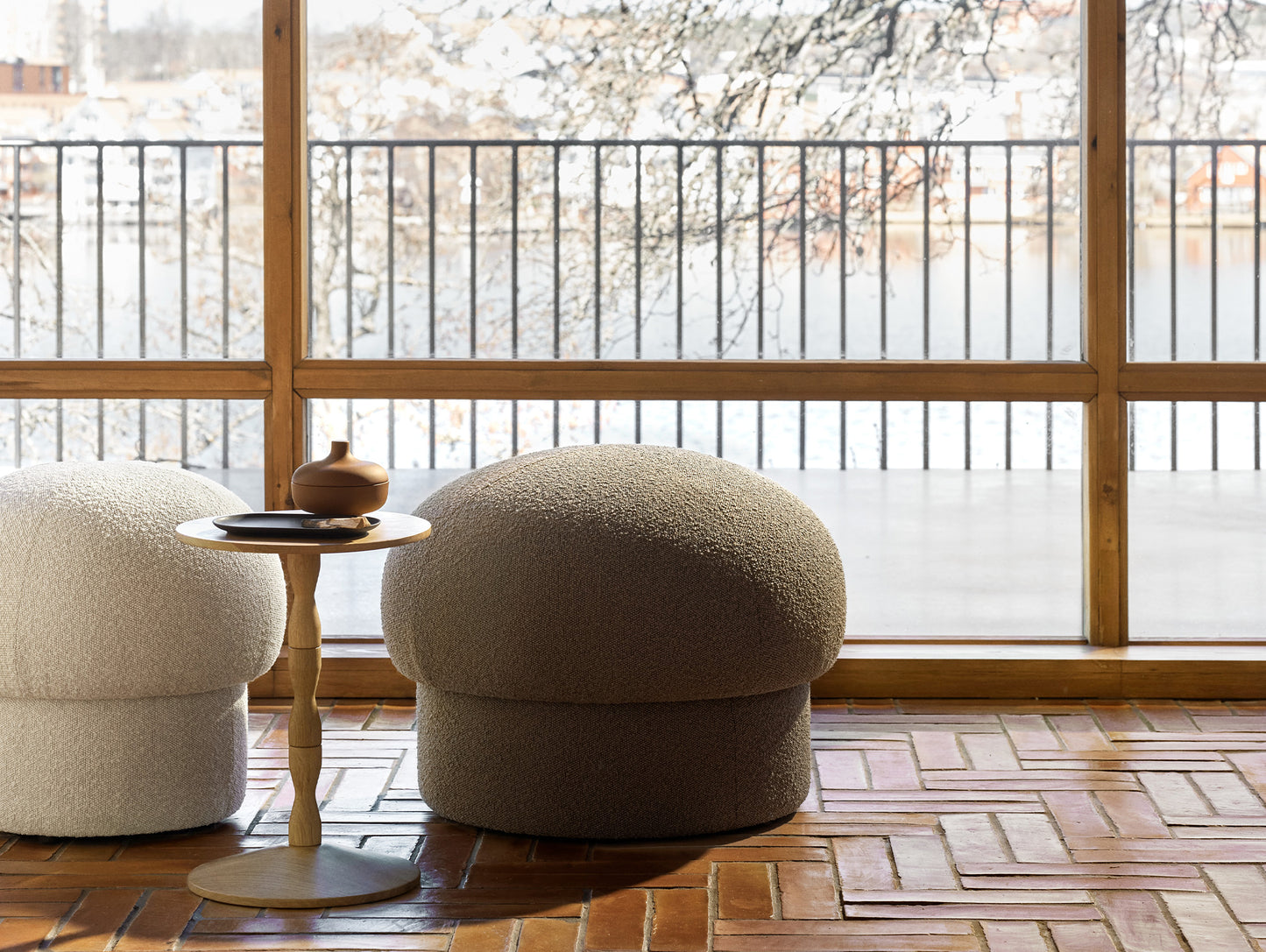 Uno Pouf by Design House Stockholm - D 65cm / Brown