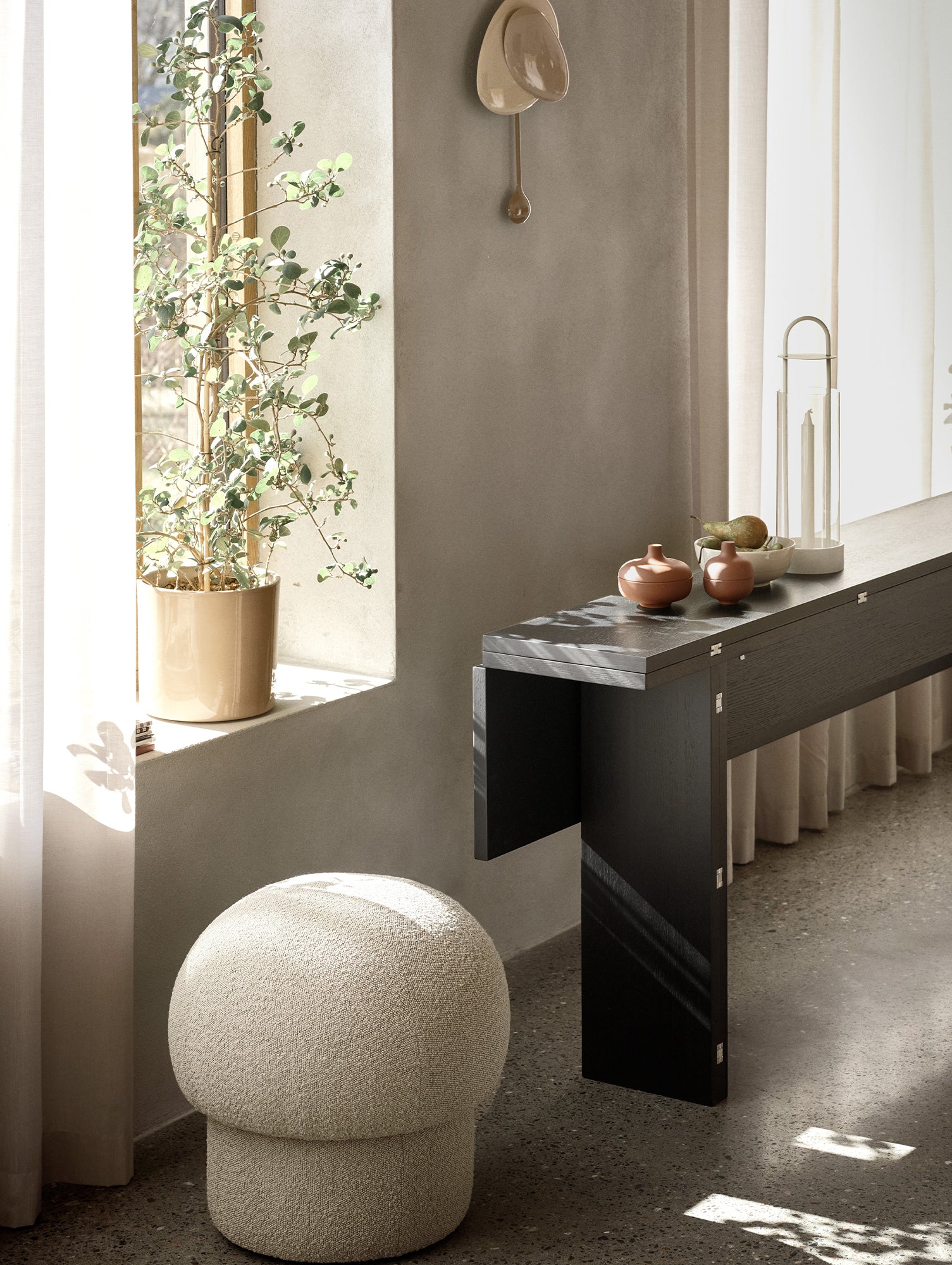 Uno Pouf by Design House Stockholm - D 50 cm / Cream