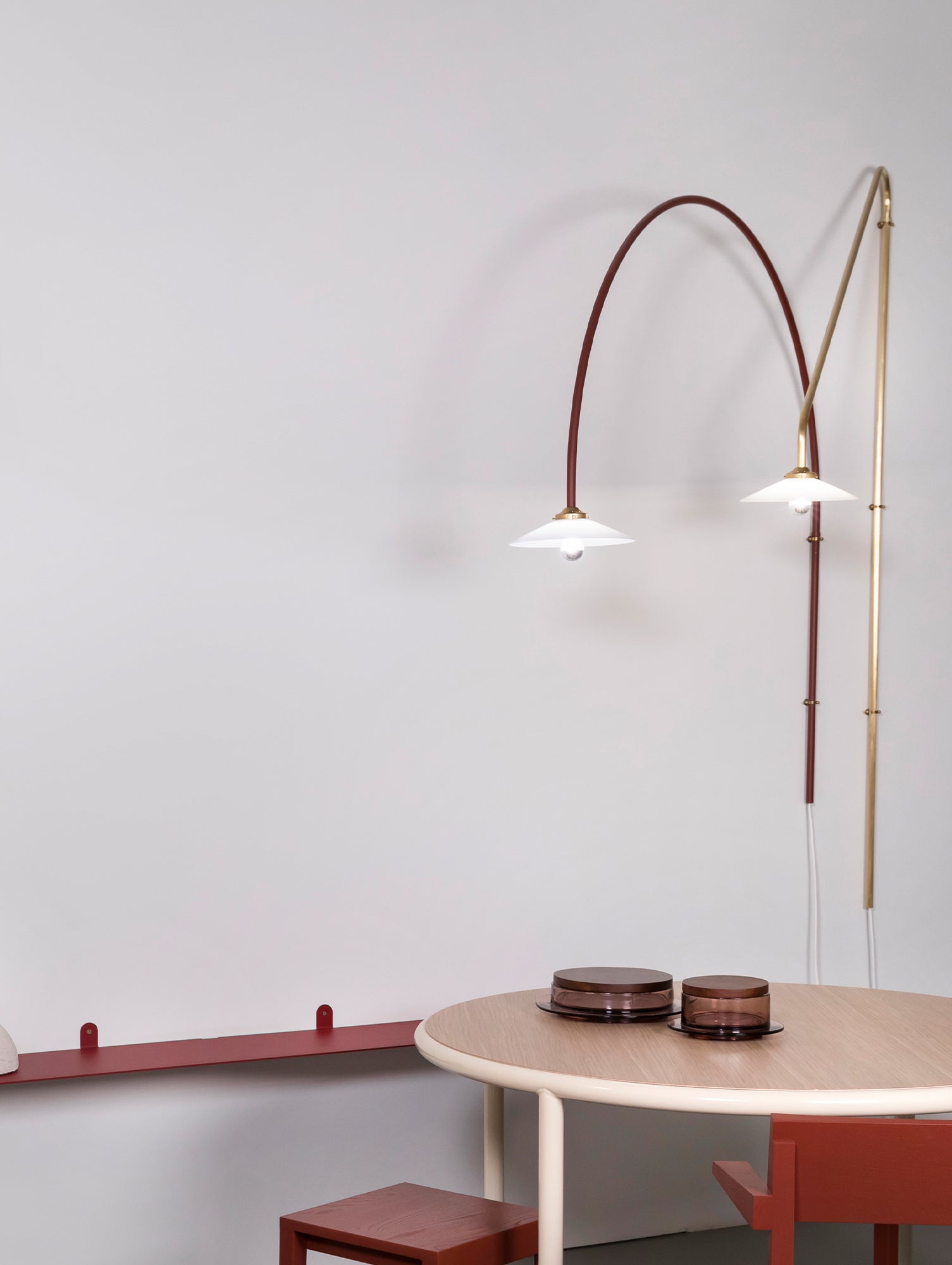 Hanging Lamp No.3 by Valerie Objects - Menie Red Steel