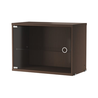 String System Display Cabinet with Swing Glass Door - Dark Oak