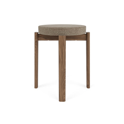 Passage Stool Upholstered by Audo Copenhagen - Walnut Base / Barnum Boucle Beige 04