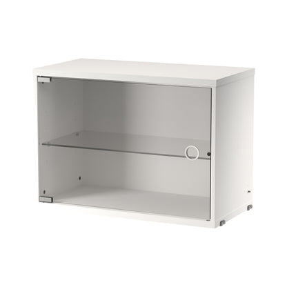 String System Display Cabinet with Swing Glass Door - White