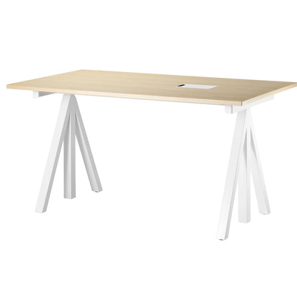 Work Desk by String - 140x78 / White / Ash