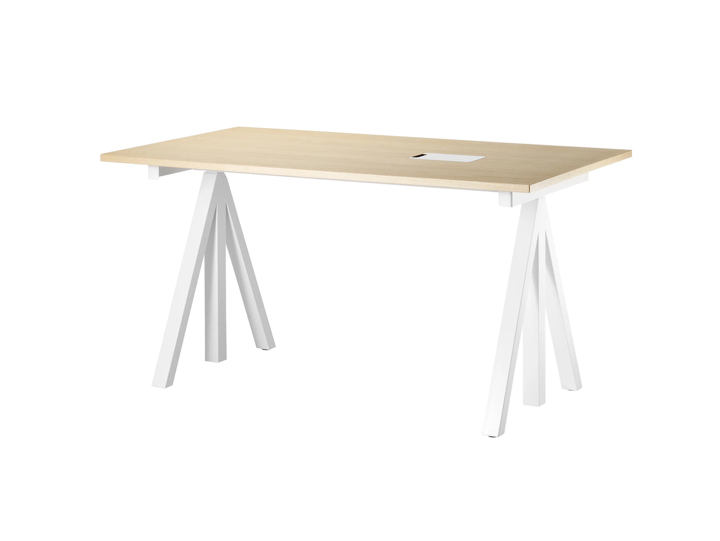Work Desk by String - 140x78 / White / Ash