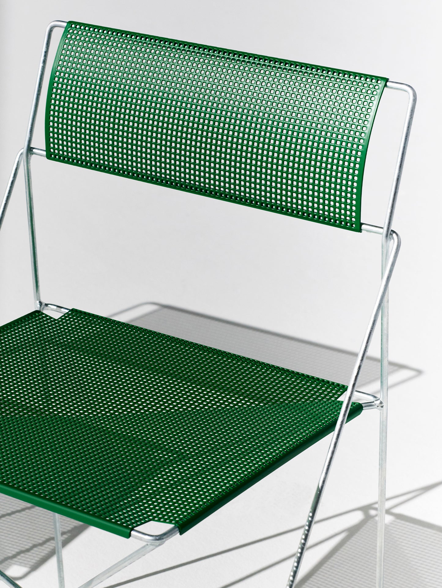 X-Line Chair Outdoor by HAY – Hot Galvanised Steel Frame / Leek Green Seat and Back