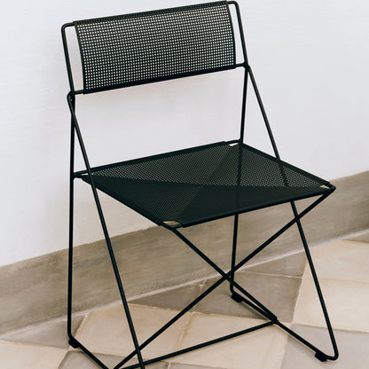 X-Line Chair Outdoor by HAY – Black Powder-Coated Steel Frame / Black Seat and Back